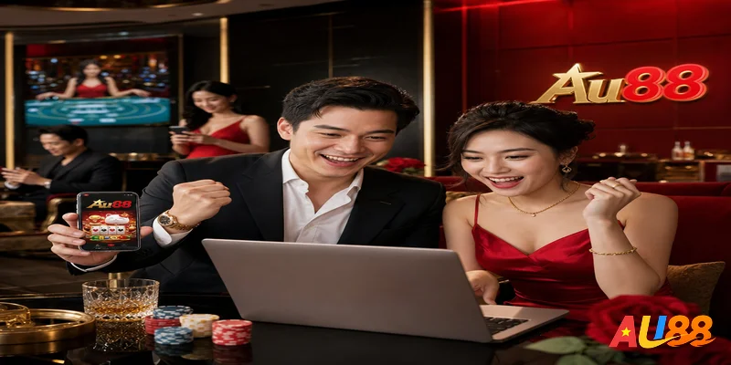 Không khí sôi động của AU88 hợp tác 9bet trên nền tảng giải trí di động cao cấp.